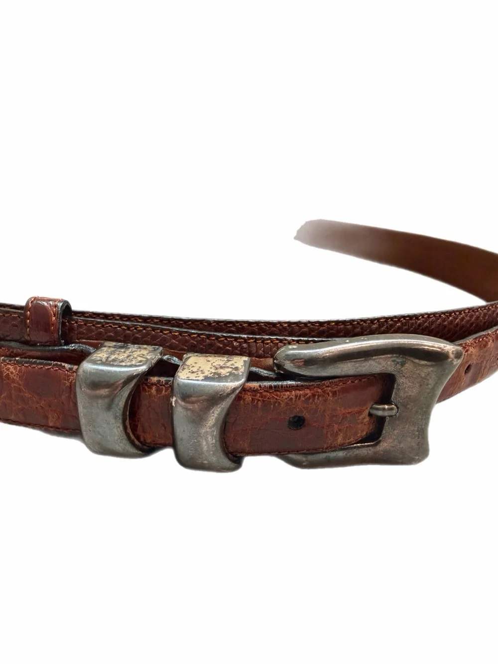 Vintage Neiman Marcus Genuine Lizard & Crocodile Leather Belt Size 42